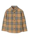 Burberry Childrens Check Cotton Shirt In White