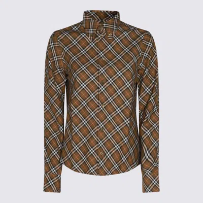 Burberry Ered Shirt With Button-down Collar In Oxide Ip Check