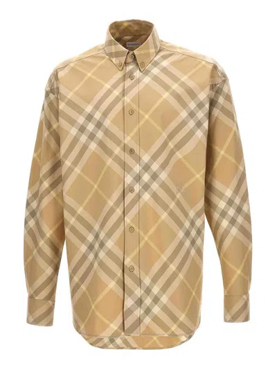 Burberry Cotton Check Shirt Clothing In Neutral