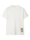 Burberry Short-sleeved T-shirt With Subtle Logo Patch In Blanco