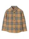 Burberry Childrens Check Cotton Shirt In Gray