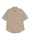 Burberry Check Motif Button-down Shirt For Men In Neutral
