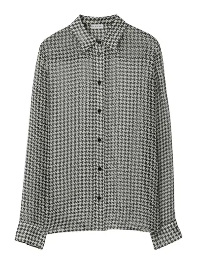 Burberry Checked Shirt In Black