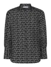 Burberry B Logo Silk Shirt In Silver