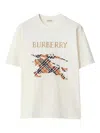Burberry Cotton T-shirt With Cross Stitch Ekd In Neutral