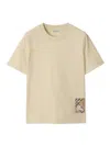 Burberry Beige T-shirt With Logo Application On The Front In Cotton Woman In White