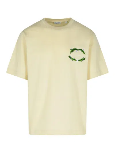 BURBERRY CREAM COTTON T-SHIRT