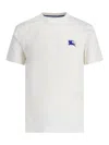 Burberry Mens Salt Ekd-embroidered Short-sleeve Cotton-jersey T-shirt In White