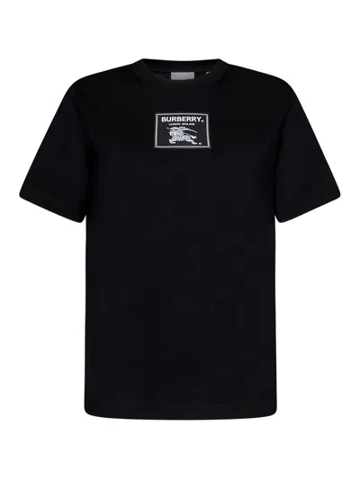 Burberry Patched Logo Tee In Negro