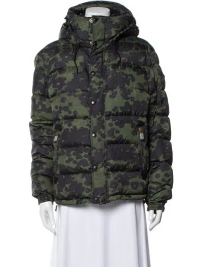 Pre-owned Burberry Camouflage Print Parka In Green