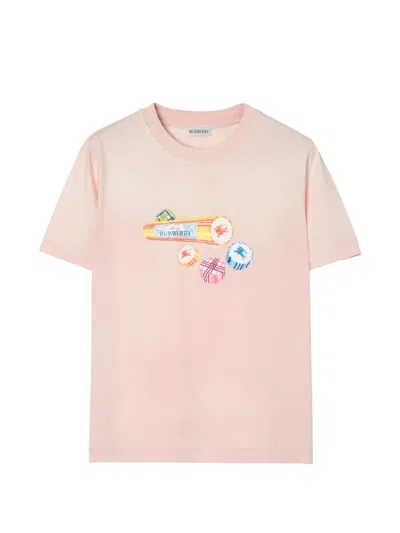 Burberry Candy Rock Cotton T-shirt In Pink