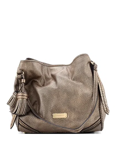 Pre-owned Burberry Canterbury Leather Small Tote Bag In Gold
