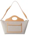 Burberry Canvas & Leather Pocket Tote In Brown