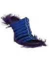 Burberry Satin Feather Square Toe Sandals