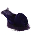 Burberry Step Rose Velvet Heeled Sandals In Purple