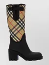 Burberry Canvas And Rubber Boots With Buckle Detail In Black