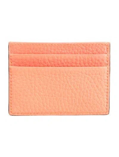 Pre-owned Burberry Canvas Animal Print Card Holder In Orange