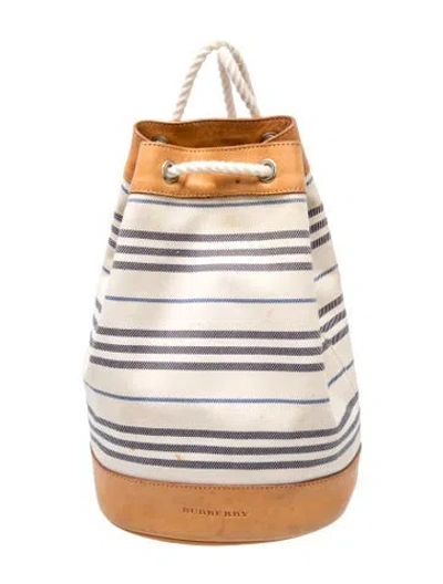Pre-owned Burberry Canvas Backpack In Blue/neutrals