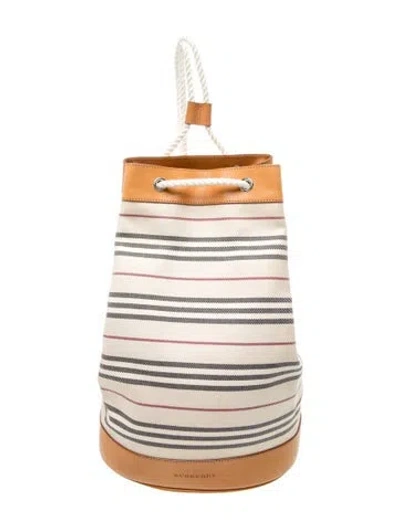 Pre-owned Burberry Canvas Backpack In Neutrals