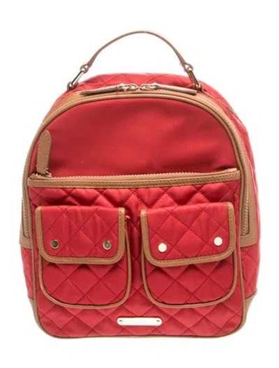 Pre-owned Burberry Canvas Backpack In Red