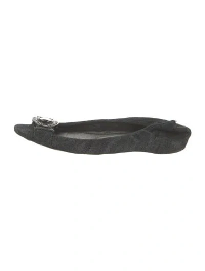 Pre-owned Burberry Canvas Ballet Flats In Black