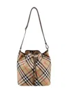 Burberry Canvas Bucket Bag With Check Motif