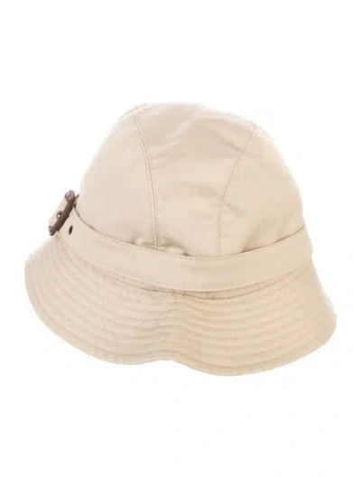 Pre-owned Burberry Canvas Bucket Hat In Neutral