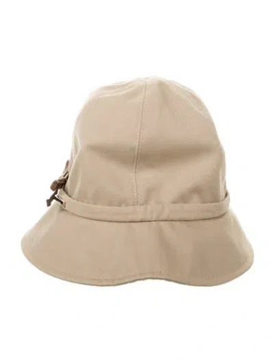 Pre-owned Burberry Canvas Bucket Hat In Neutral