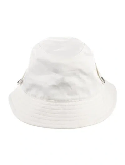 Pre-owned Burberry Canvas Bucket Hat In White