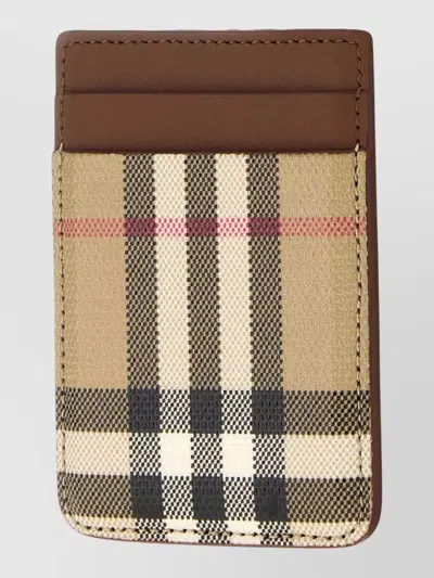 Burberry Canvas Card Holder Keyring And Keychain In Pink