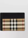 BURBERRY CANVAS CARDHOLDER WITH CHECKERED PATTERN AND CONTRAST TRIM
