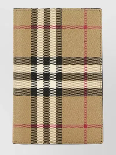 Burberry Canvas Checkered Bifold Wallet In Neutral