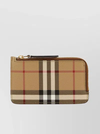BURBERRY CANVAS CHECKERED CARD HOLDER