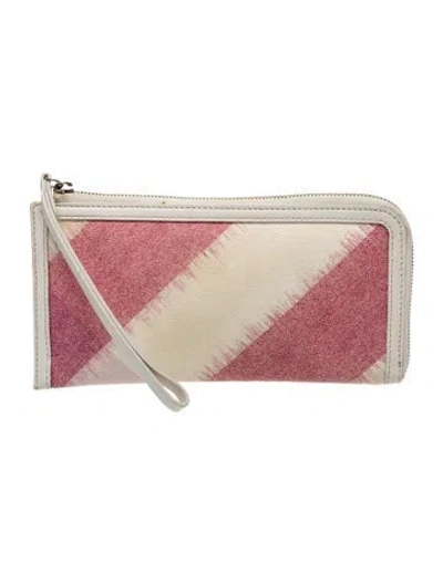Pre-owned Burberry Canvas Clutch In Neutral