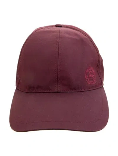 Pre-owned Burberry Canvas Embroidered Baseball Cap In Burgundy