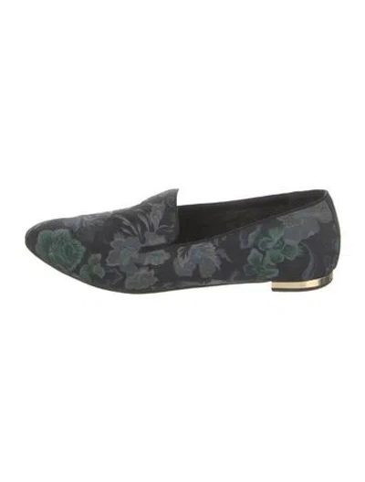 Pre-owned Burberry Canvas Floral Print Loafers In Gray