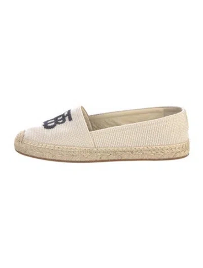 Pre-owned Burberry Canvas Graphic Print Espadrilles In Neutrals