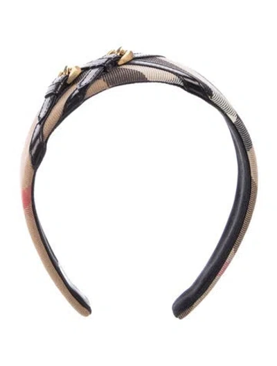 Pre-owned Burberry Canvas Headband In Brown