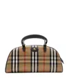Burberry Highland Beige Handbag With Ekd Patch On The Front And All-over Check Motif In Cotton Blend Woman In Neutral