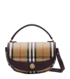 Burberry Check Motif Crossbody Handbag With Removable Strap In Nude