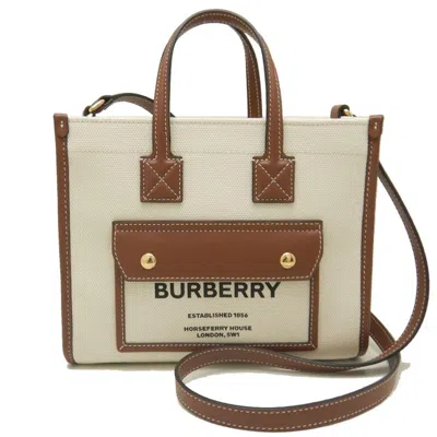 Pre-owned Burberry Canvas Leather Tote Bag ()