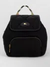 Burberry Canvas Mini Backpack Horseshoe Motif Top Handle In Black