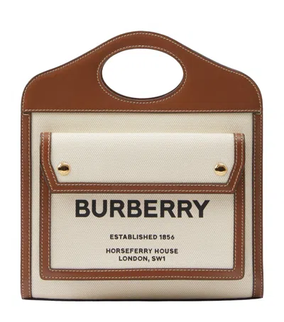 Burberry Canvas Mini Pocket Bag In Brown