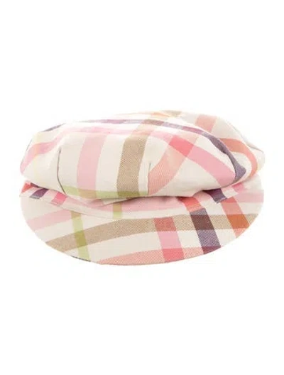 Pre-owned Burberry Canvas Newsboy Cap In Neutral