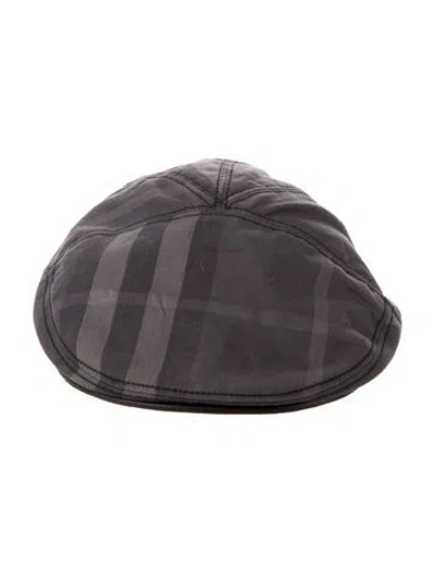 Pre-owned Burberry Canvas Newsboy Hat In Gray