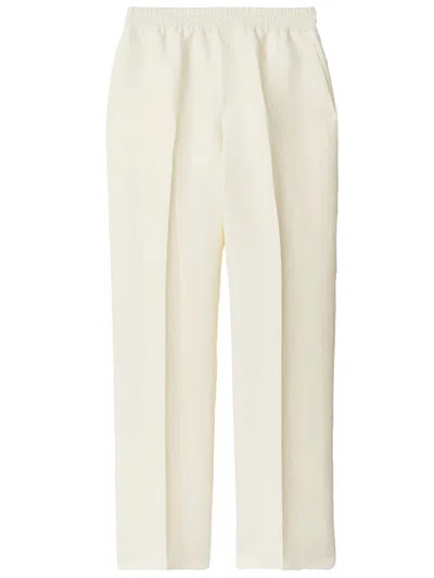 Burberry Canvas Pants In White