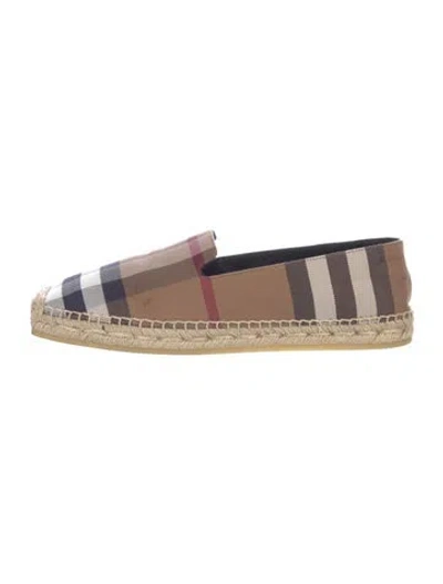 Pre-owned Burberry Canvas Plaid Print Espadrilles In Brown