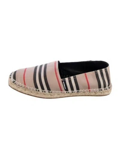 Pre-owned Burberry Canvas Plaid Print Espadrilles In Brown