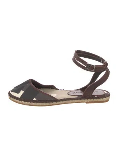 Pre-owned Burberry Canvas Plaid Print Espadrilles In Multi