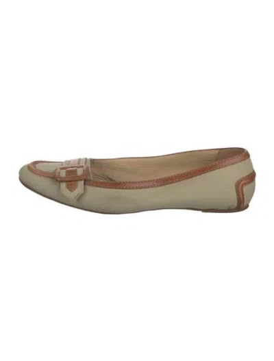 Pre-owned Burberry Canvas Plaid Print Loafers In Neutrals